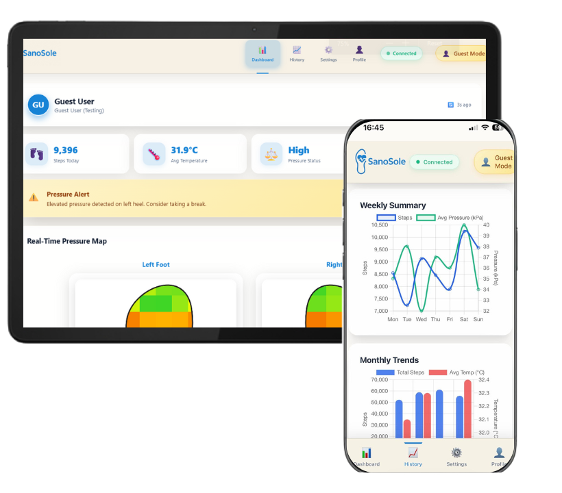 SanoSole Desktop and Mobile Interface